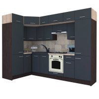 Bucatarie de Colt BIG GENA NEW DR. 150-290, Wenge / Decor 0164